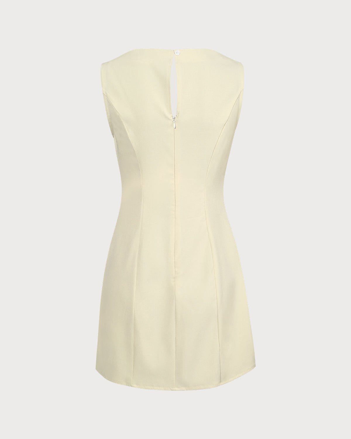 De gele boot-hals cut-out minijurk