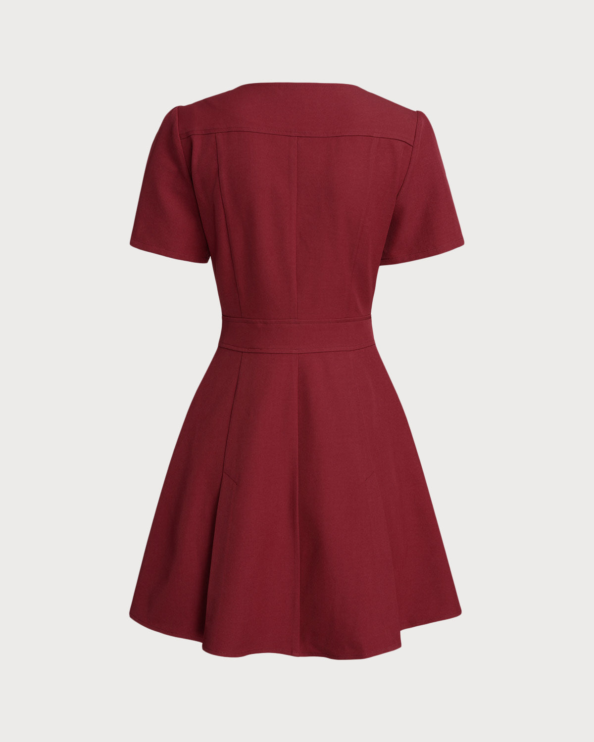 Rood U-hals A-lijn mini-jurk