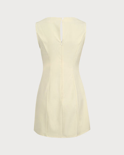 De gele boot-hals cut-out minijurk